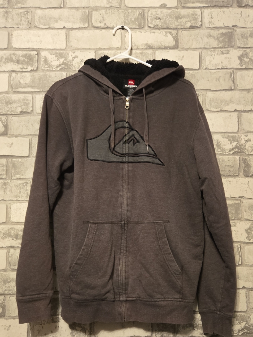 Quiksilver Men's Full-Zip Hooded Hoodie - Charcoal